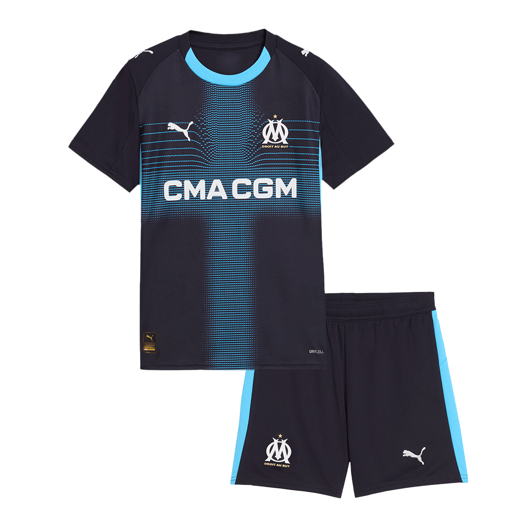 Equipación visitante infantil del Marsella - Camiseta + Pantalón corto 2025-26