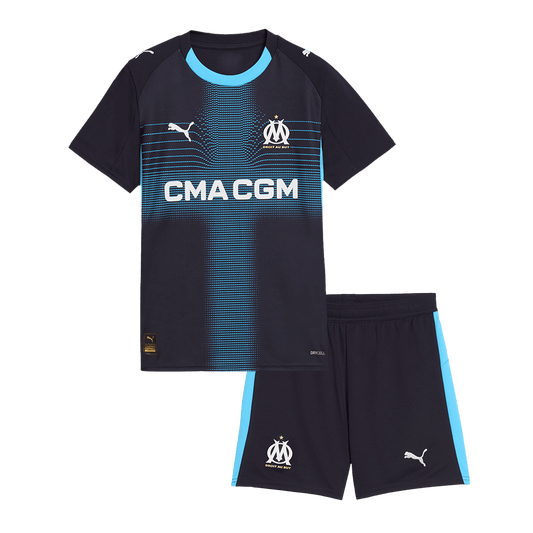 Tenue extérieure enfant de l'Olympique de Marseille - Maillot + Short 2025-26