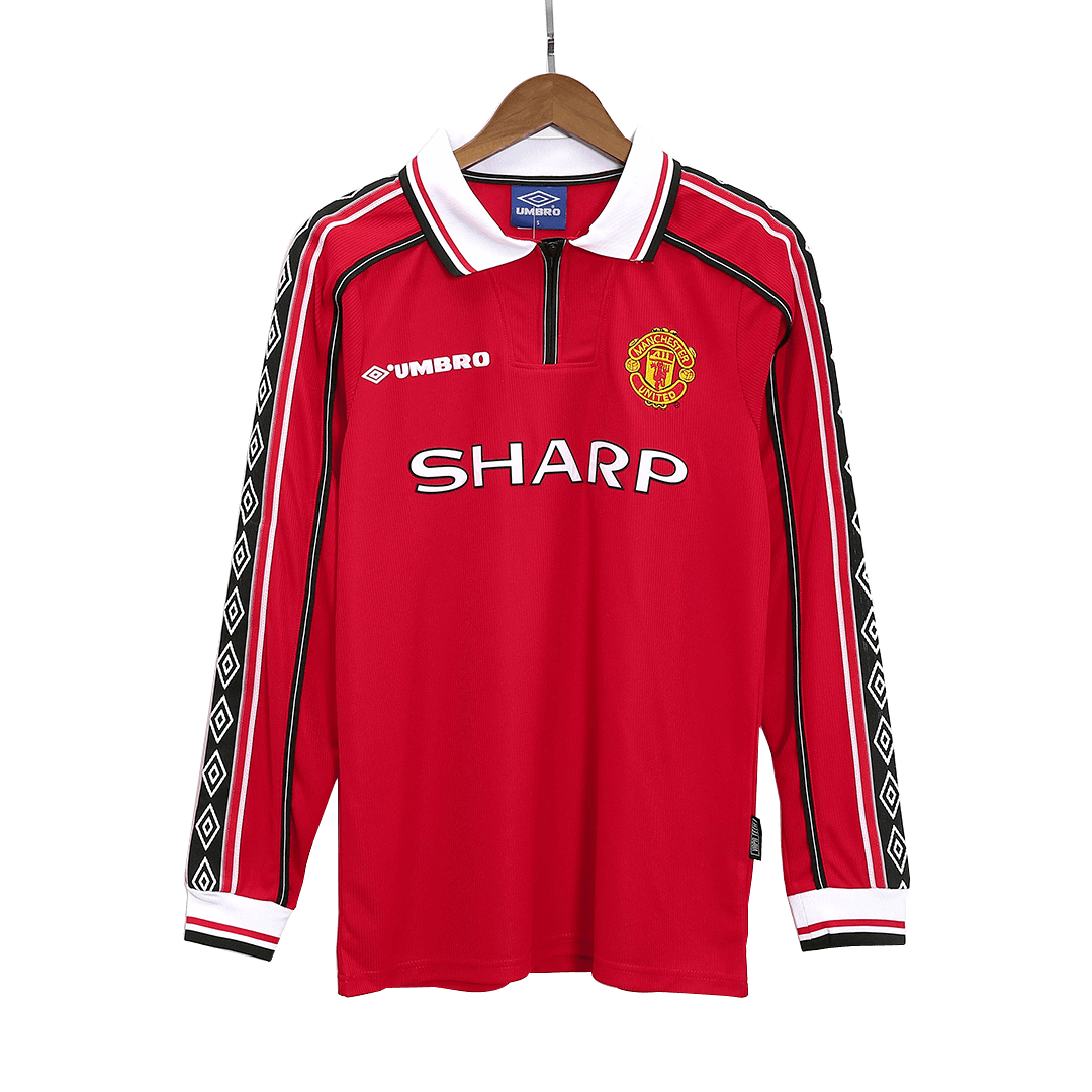Camiseta retro de manga larga local Beckham #7 del Manchester United 1998/99