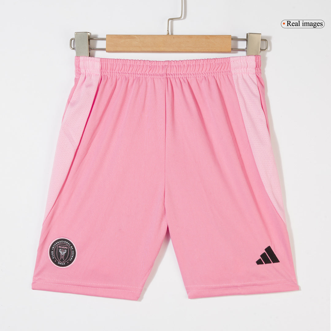 Conjunto de camiseta y pantalón corto de fútbol para niños del Inter Miami CF (temporada 2025) Rosa