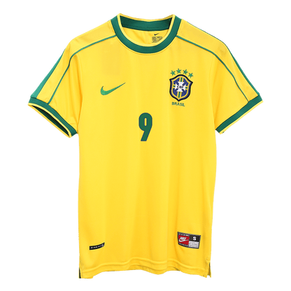 Camiseta retro de Ronaldo #9 de la selección brasileña, local, Mundial 1998