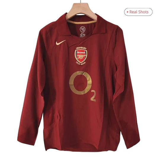 Maillot de football rétro domicile Arsenal 2005/06 à manches longues