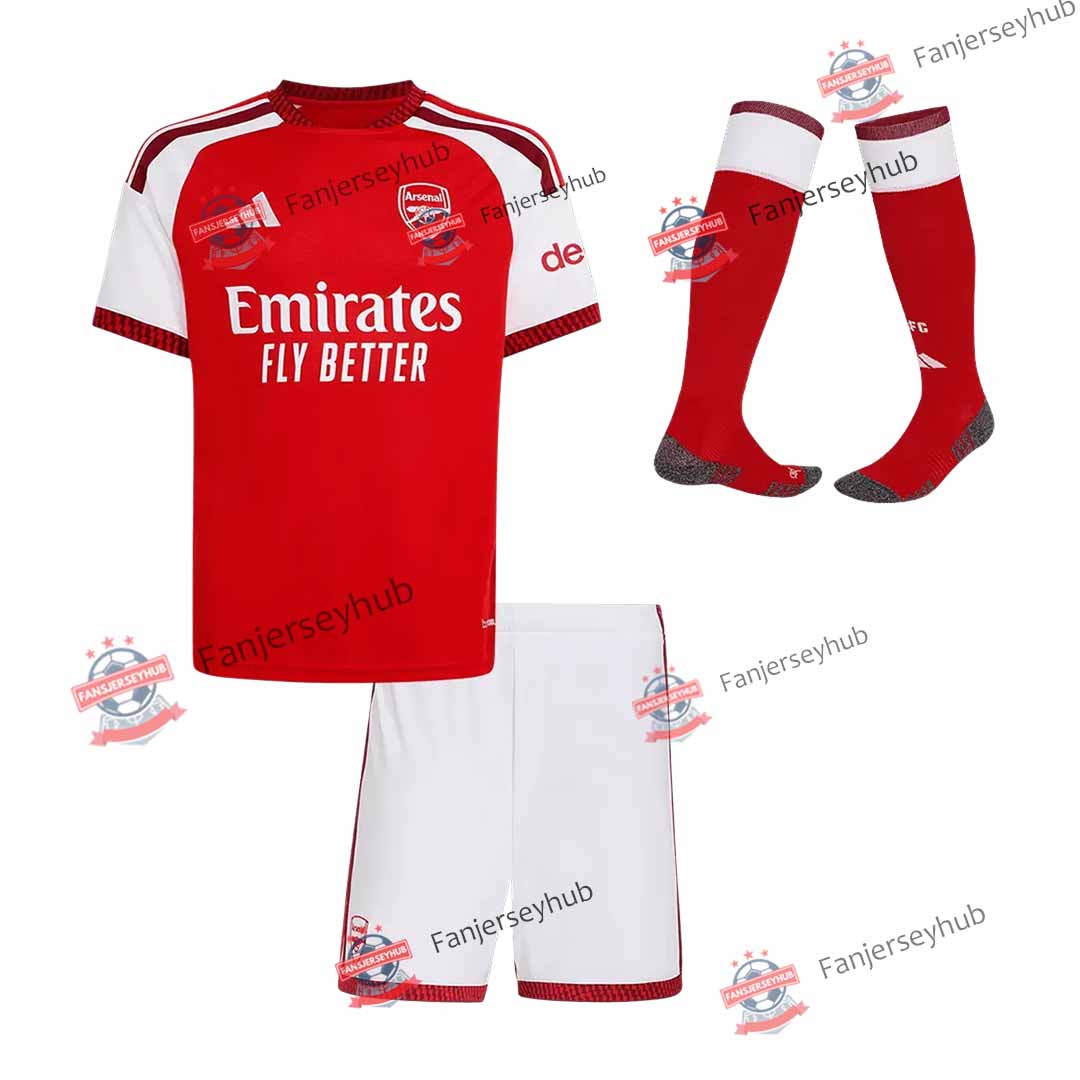Kit de fútbol local Gunners para niños (camiseta+pantalones cortos) 2026/27 rojo
