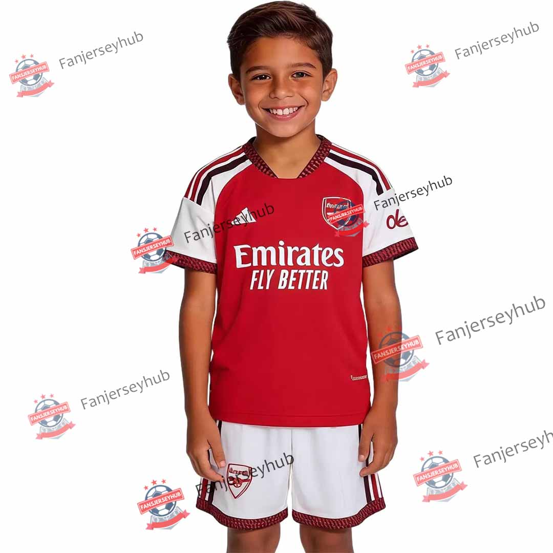 Gunners Kid's Home Soccer Jersey Kit (Jersey+Shorts) 2026/27