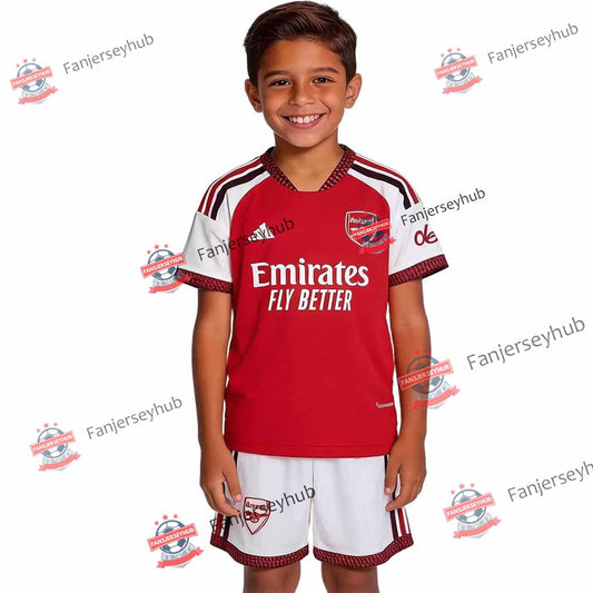 Gunners Kid's Home Soccer Jersey Kit (Jersey+Shorts) 2026/27