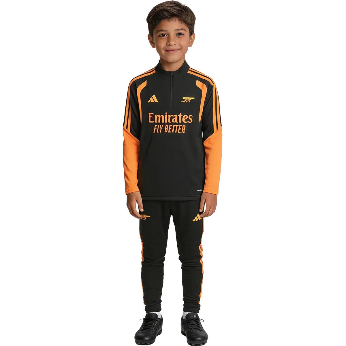 Kid's Arsenal 1/4 Zip Tracksuit 2026/27 Black