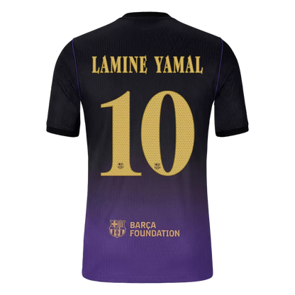 Camiseta de Lamine Yamal nº 10 del Barcelona, ​​versión visitante, temporada 2025/26 - Champions League