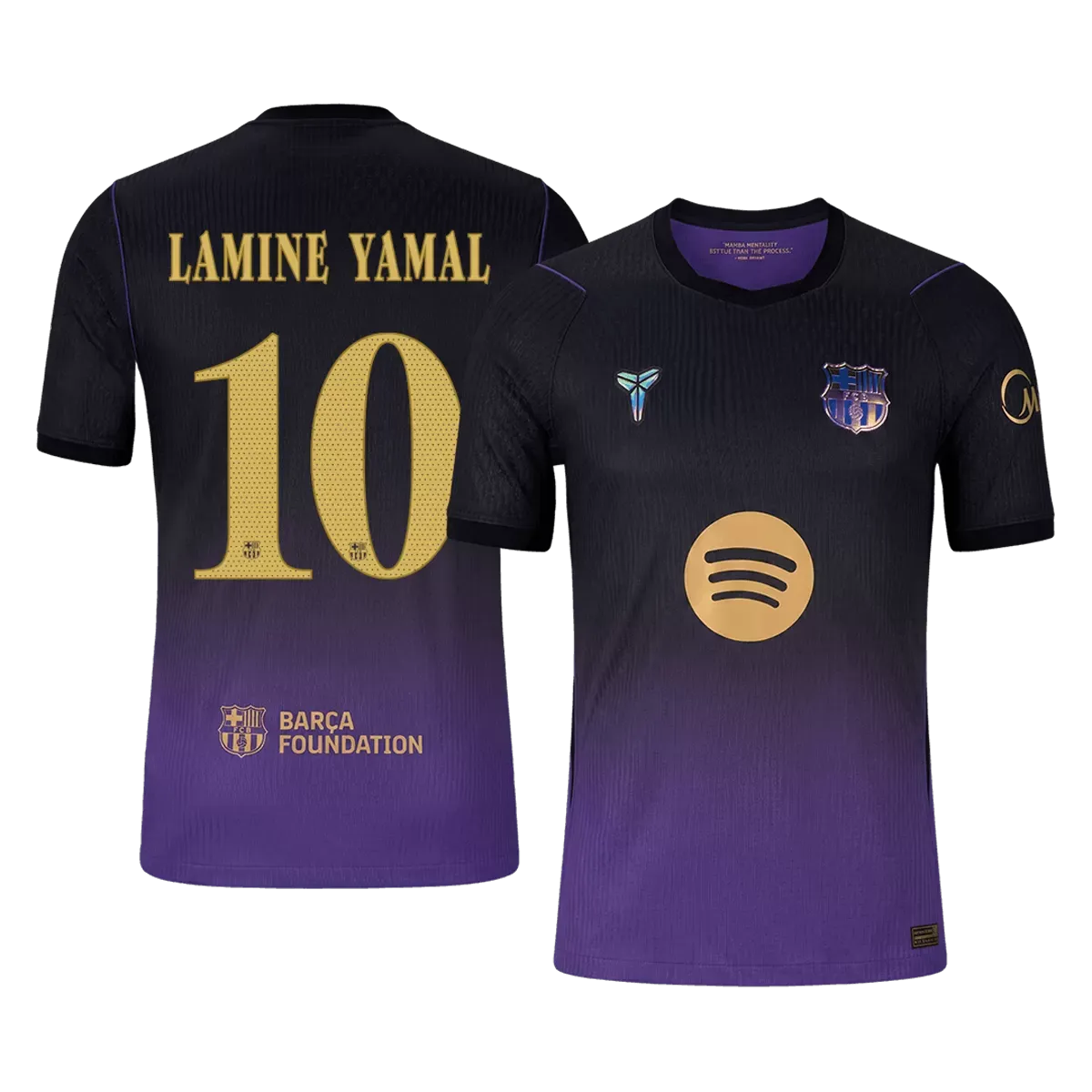 Camiseta de Lamine Yamal nº 10 del Barcelona, ​​versión visitante, temporada 2025/26 - Champions League