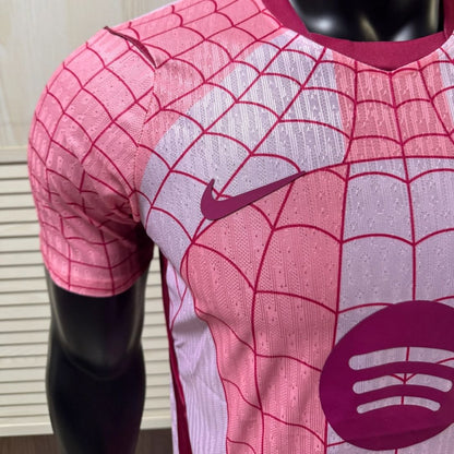 Barcelona Spider Man spillerutgave fotballdrakt 2026/27 rosa