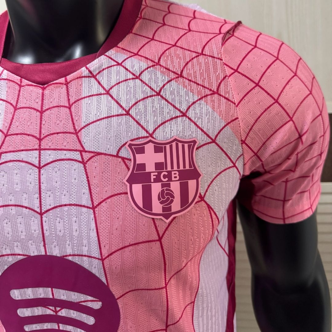 Barcelona Spider Man spillerutgave fotballdrakt 2026/27 rosa