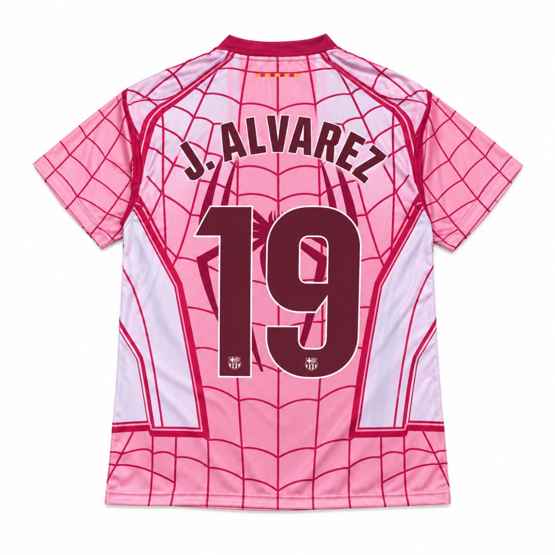Barcelona Spider Man spillerutgave fotballdrakt 2026/27 rosa