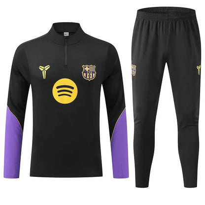 Kid's Barcelona 1/4 Zip Tracksuit 2026/27 Black