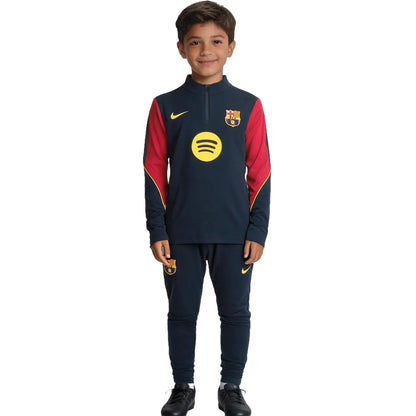 Kid's Barcelona 1/4 Zip Tracksuit 2026/27 Navy