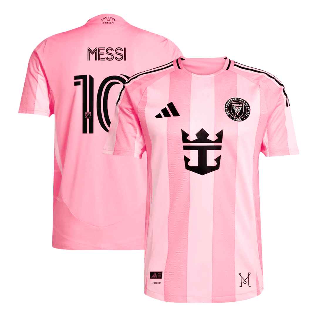 Camiseta de fútbol de Messi #10 Inter Miami CF, versión jugador local, temporada 2025, rosa