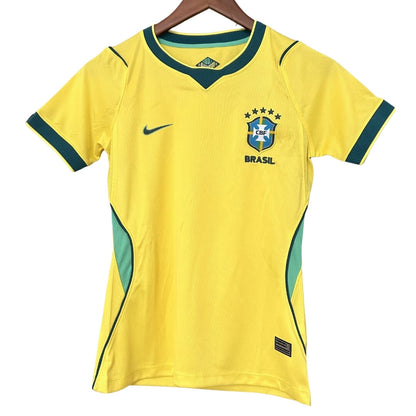 Camiseta de fútbol local de Brasil para mujer Copa Mundial 2026