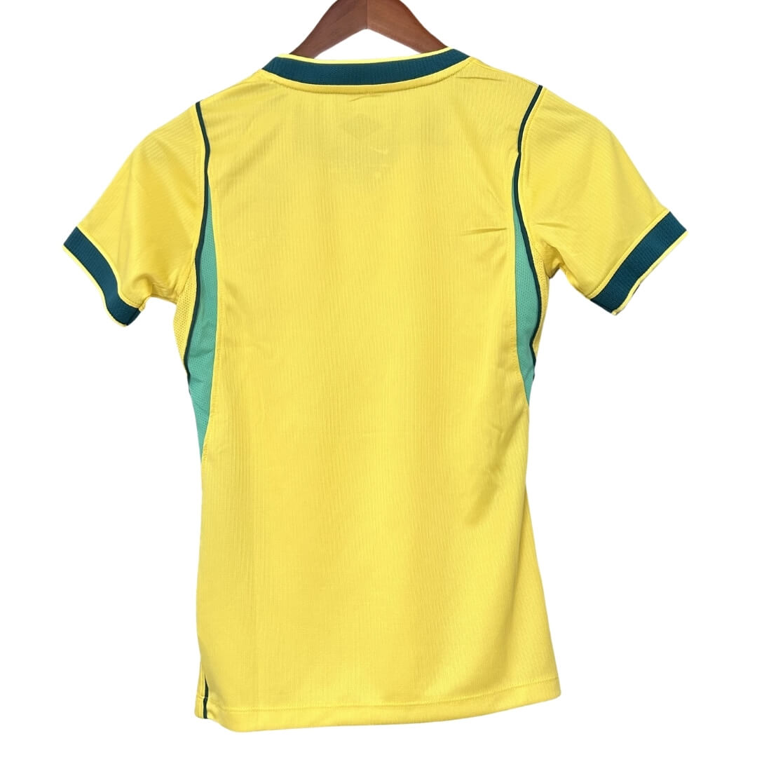 Camiseta de fútbol local de Brasil para mujer Copa Mundial 2026