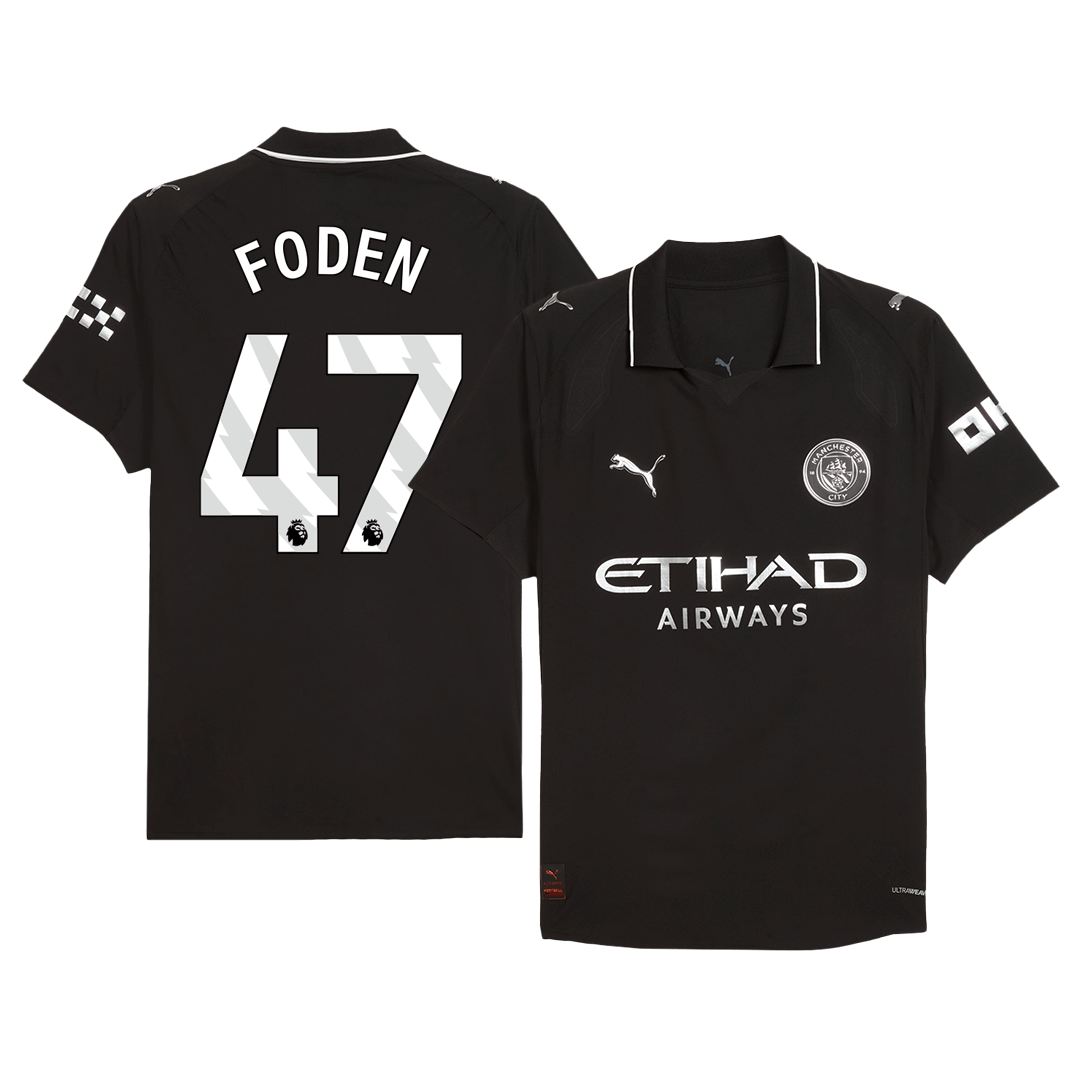 Camiseta de fútbol FODEN #47 Manchester City, versión visitante, temporada 2025/26