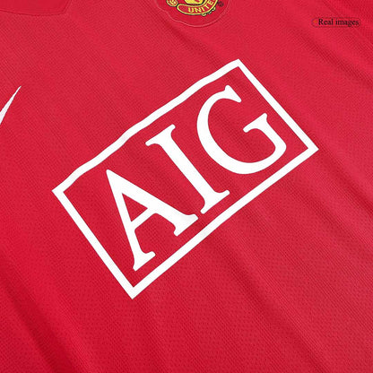Camiseta de fútbol retro de manga larga del Manchester United 2007/08 (local)