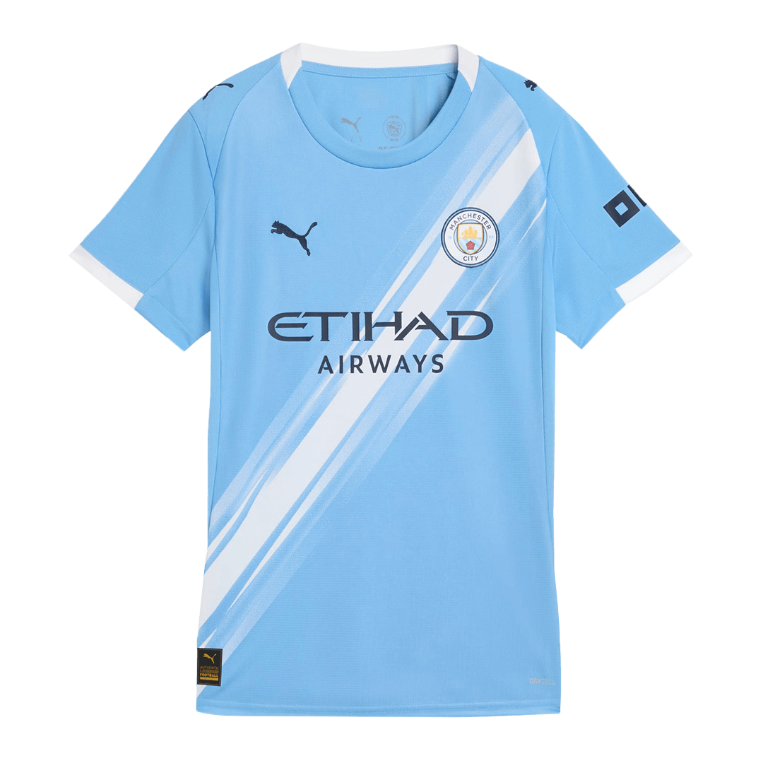 Camiseta de fútbol del Manchester City femenino, local, temporada 2025/26, azul