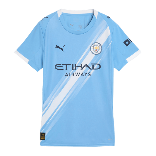Camiseta de fútbol del Manchester City femenino, local, temporada 2025/26, azul