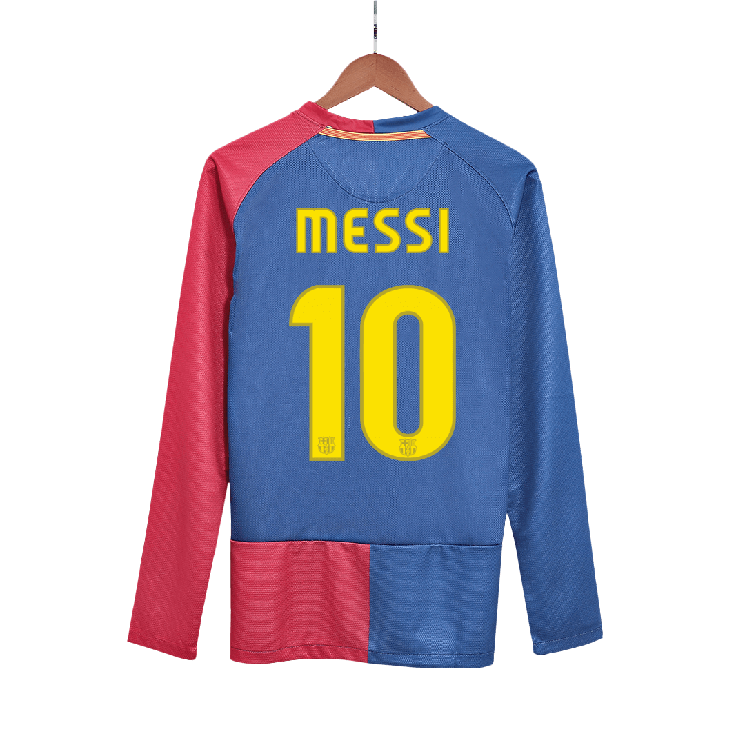 Camiseta retro de manga larga del Barcelona 2008/09 de Messi, número 10 - Final de la Champions League