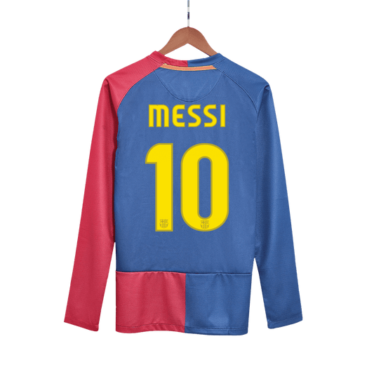 Maillot de football rétro manches longues domicile MESSI n°10 FC Barcelone 2008/09 - Finale de la Ligue des champions