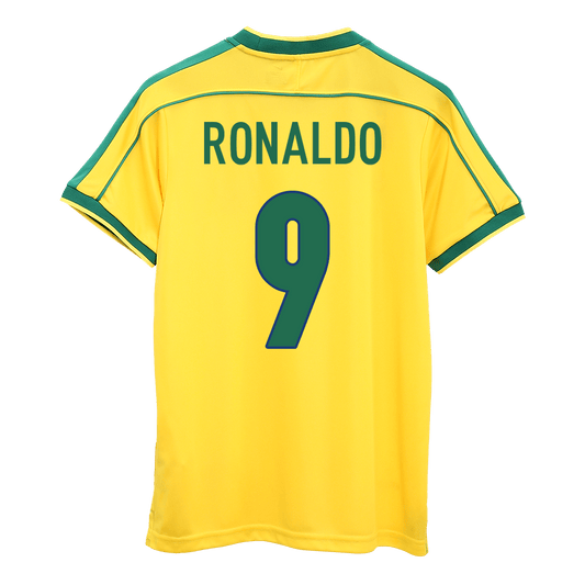 Maillot domicile rétro RONALDO n°9 Brésil 1998 - Coupe du Monde