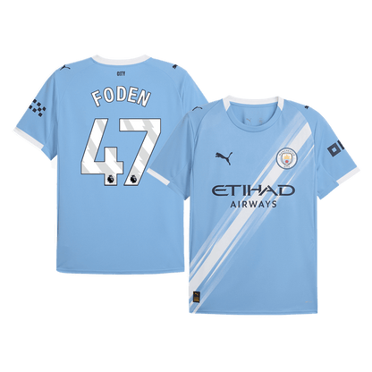 Camiseta de fútbol del Manchester City, local, temporada 2025/26, número 47, azul, de Foden