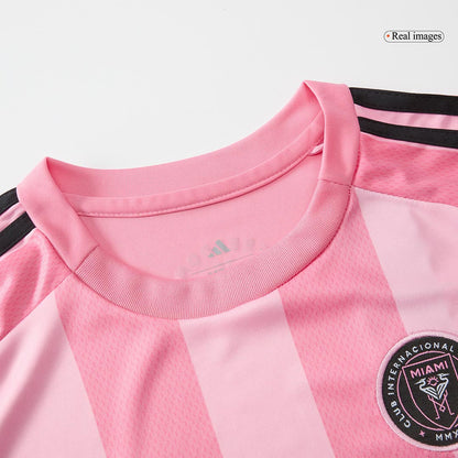 Conjunto de camiseta y pantalón corto de fútbol para niños del Inter Miami CF (temporada 2025) Rosa