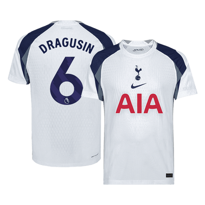 DRAGUSIN #6 Camiseta de fútbol del Tottenham Hotspur, versión jugador local, temporada 2025/26