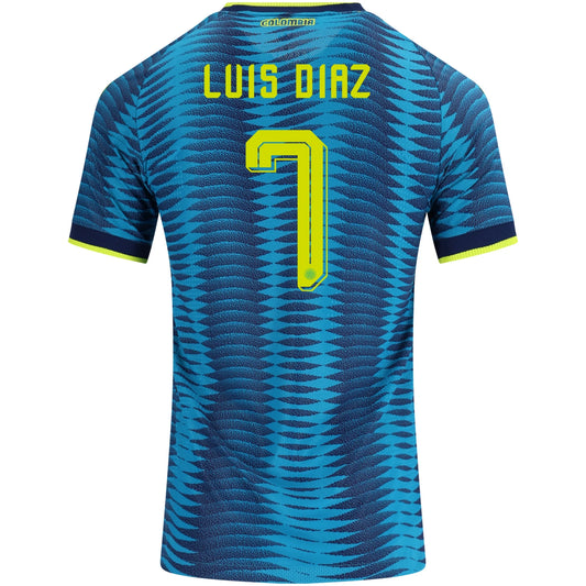 Luis Díaz #7 Colombia Player Version Away Soccer Jersey 2026 World Cup