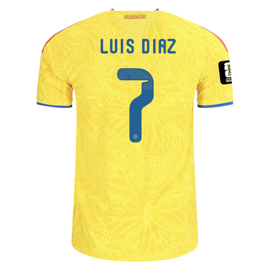 Luis Díaz #7 Colombia Player Version Home Soccer Jersey 2026 World Cup