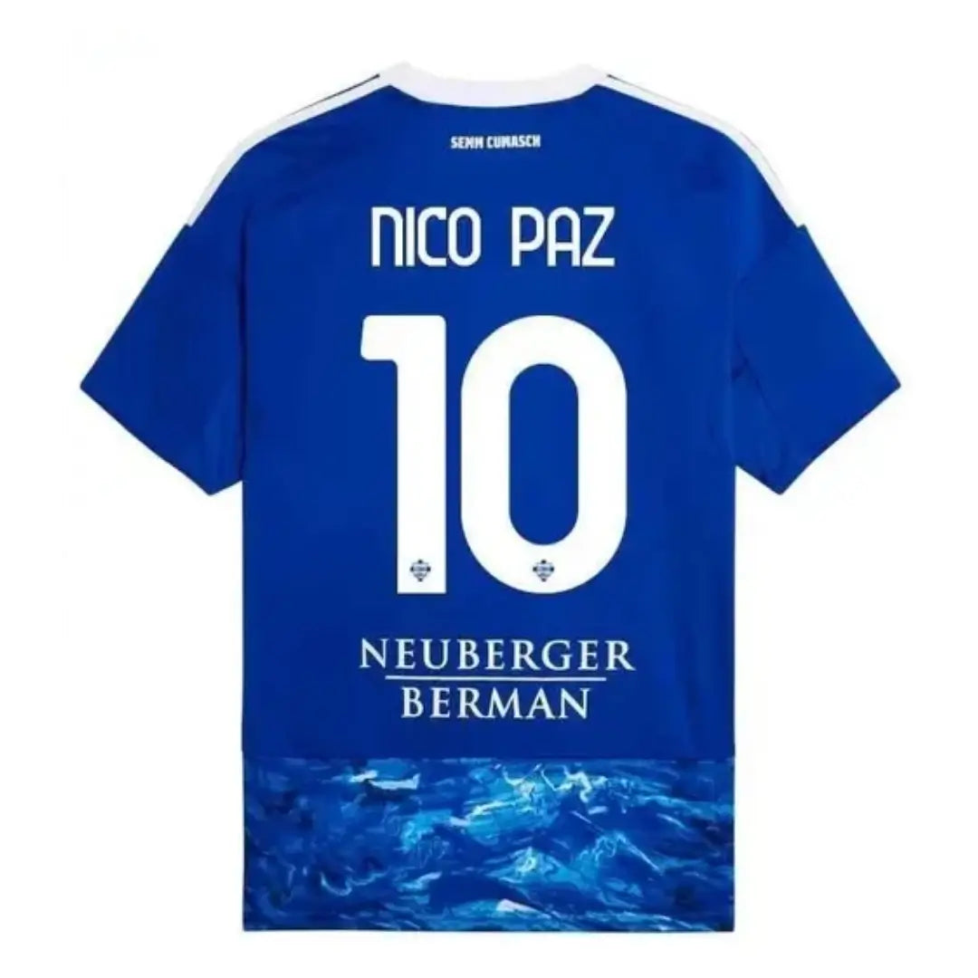 Camiseta Nico Paz #10 Como 1907 Primera Equipación 2025/26