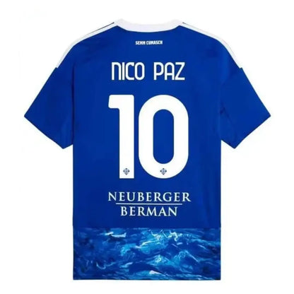 Camiseta Nico Paz #10 Como 1907 Primera Equipación 2025/26