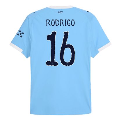 Camiseta de fútbol RODRIGO #16 Manchester City, versión jugador local, temporada 2025/26, azul - Mundial de Clubes