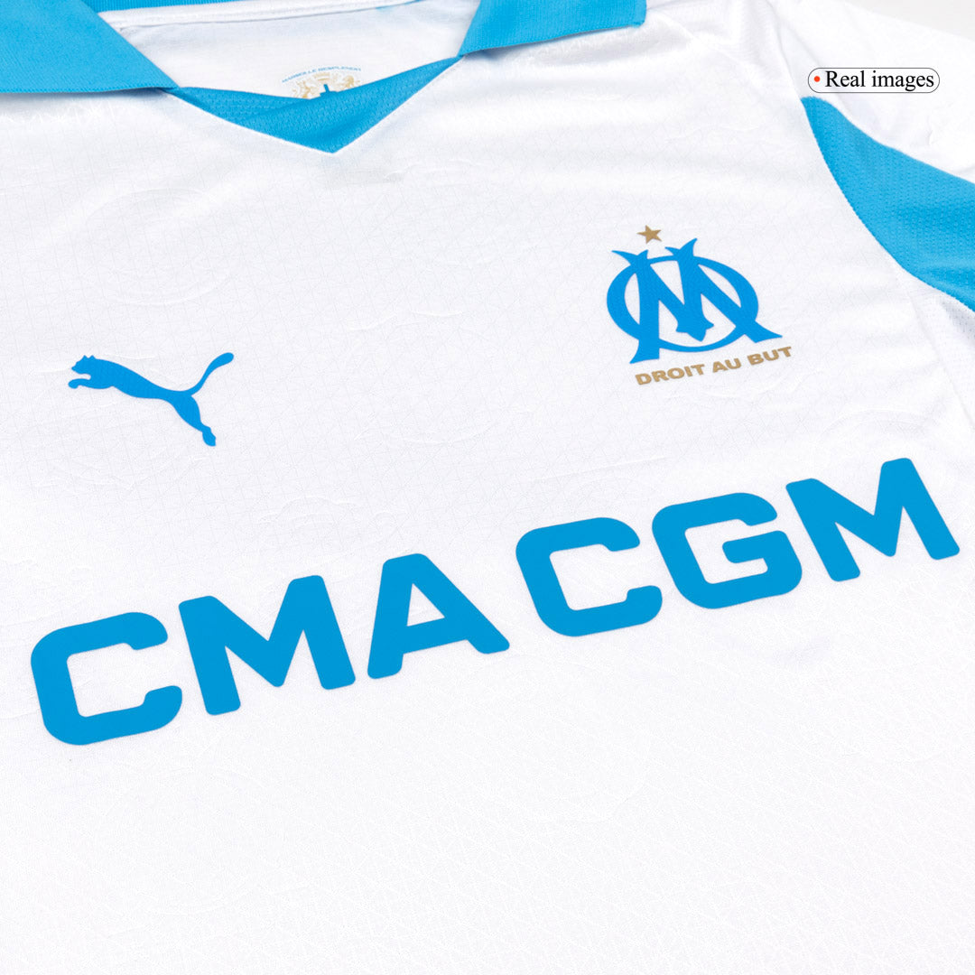 Camiseta de fútbol del Marsella, versión jugador local, temporada 2025/26