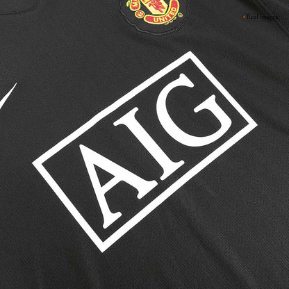 Camiseta de fútbol retro de manga larga de visitante del Manchester United 2007/08