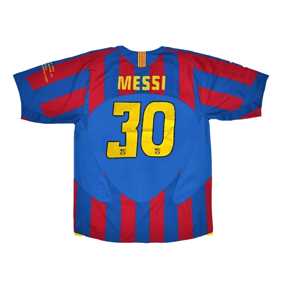 Camiseta retro del Barcelona de Messi, número 30, temporada 2005/06 - Final de la Champions League