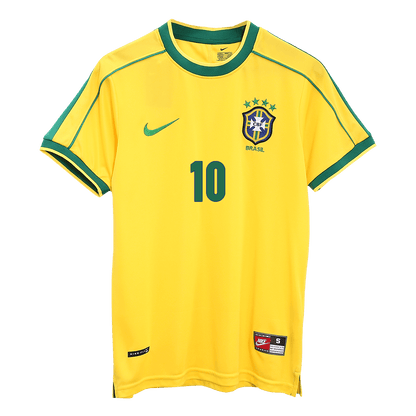 Camiseta retro de Brasil de Rivaldo #10, local, Mundial 1998