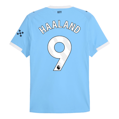Camiseta de fútbol de HAALAND #9 del Manchester City, versión jugador local, temporada 2025/26, azul