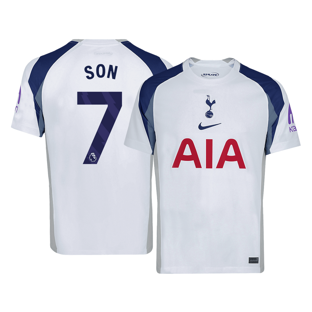 Camiseta de fútbol del Tottenham Hotspur nº 7, local, temporada 2025/26, blanca
