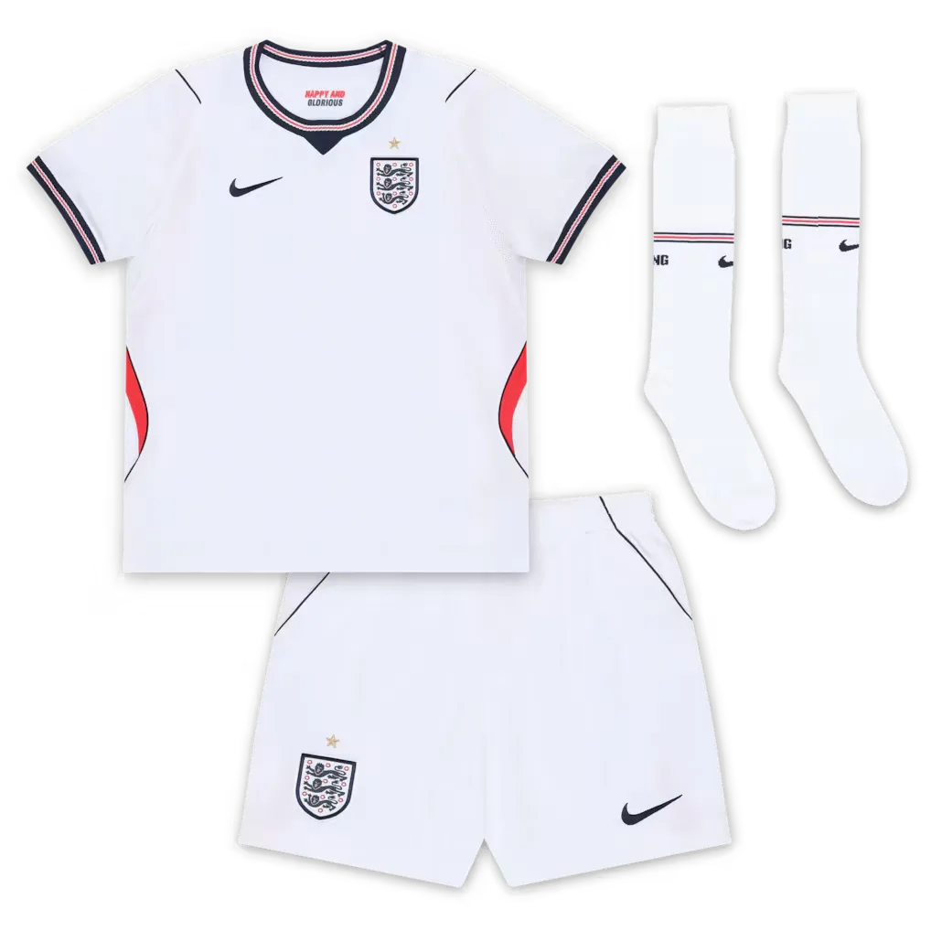 England Kid's 2026 Home Full Soccer Kit - Jersey+Shorts+Socks
