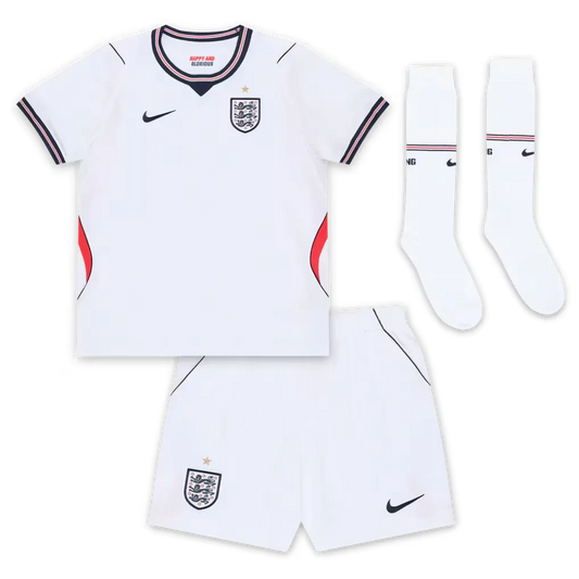 England Kid's 2026 Home Full Soccer Kit - Jersey+Shorts+Socks