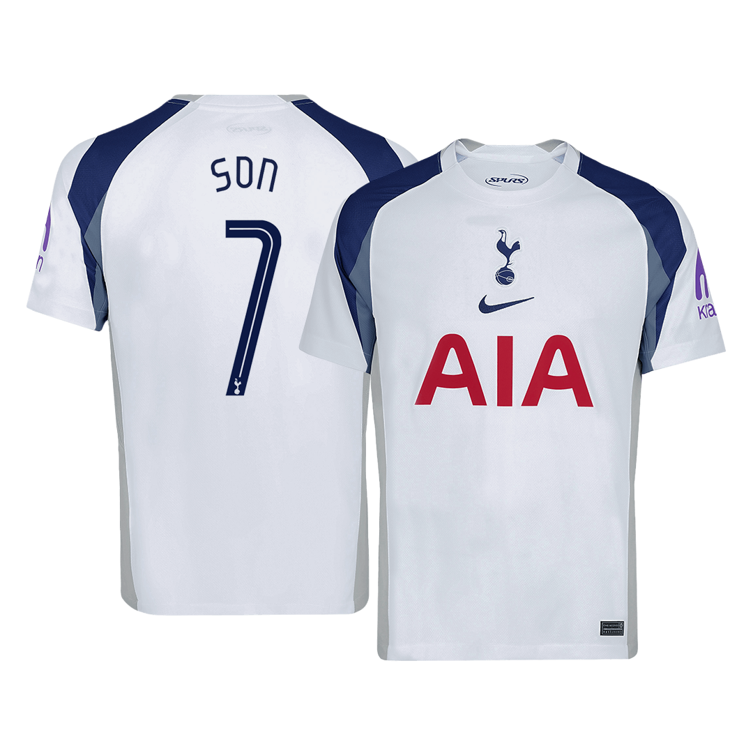 Camiseta de fútbol del Tottenham Hotspur nº 7, local, temporada 2025/26, blanca - Champions League