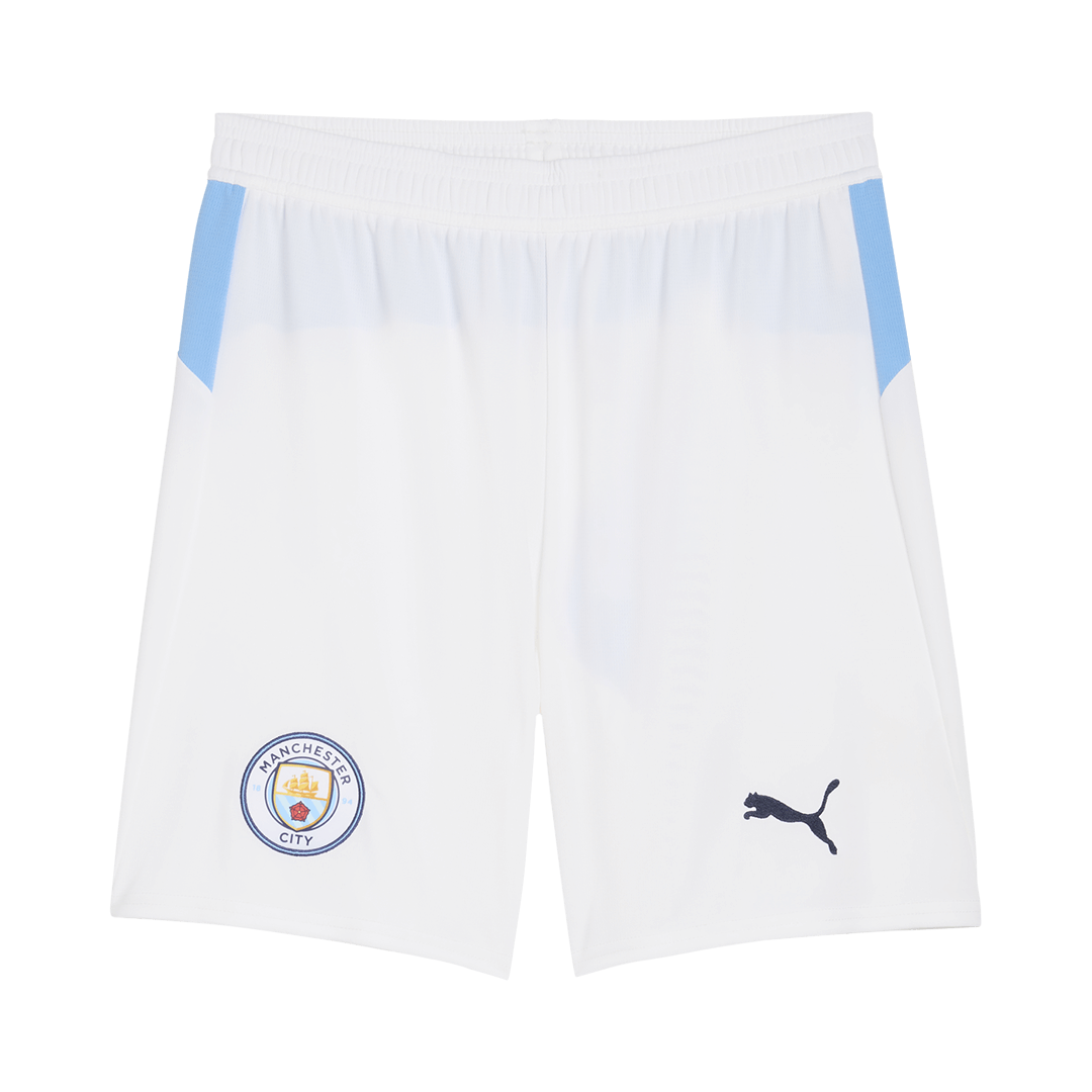 Pantalón corto de fútbol del Manchester City, temporada 25/26, blanco