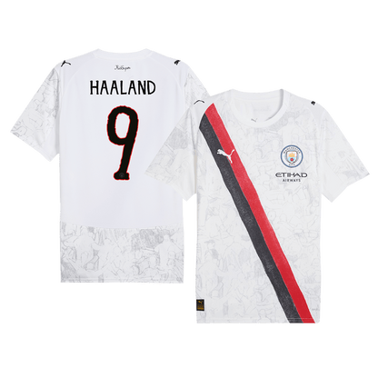 Camiseta de fútbol infantil del Manchester City #9 de HAALAND, temporada 2025/26, blanca - Mundial de Clubes