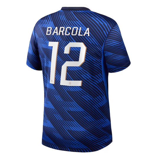 BARCOLA #12 France Home Soccer Jersey 2026 World Cup