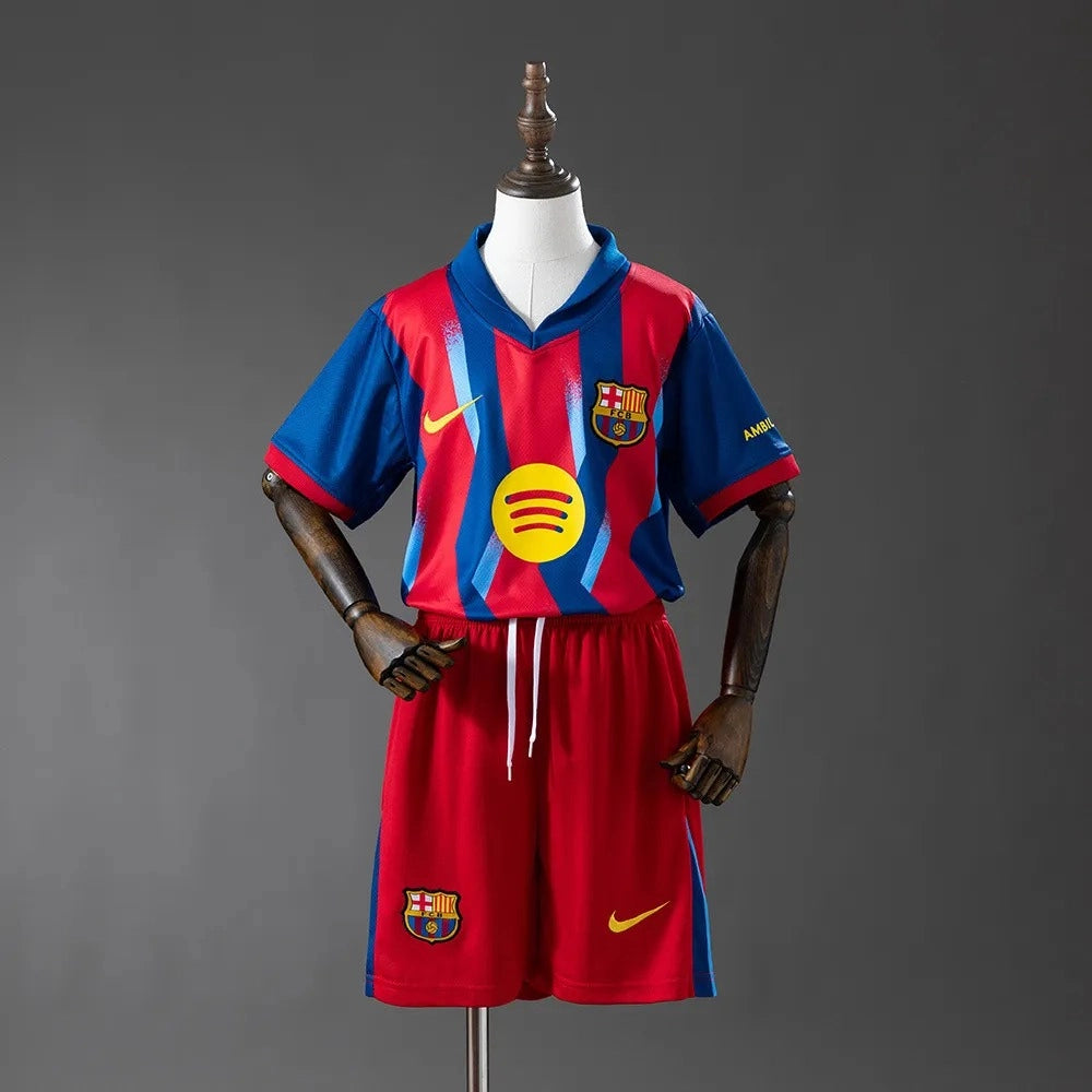 Cuarto uniforme de visitante del Barcelona para niños (Camiseta y pantalón corto) 2025/26
