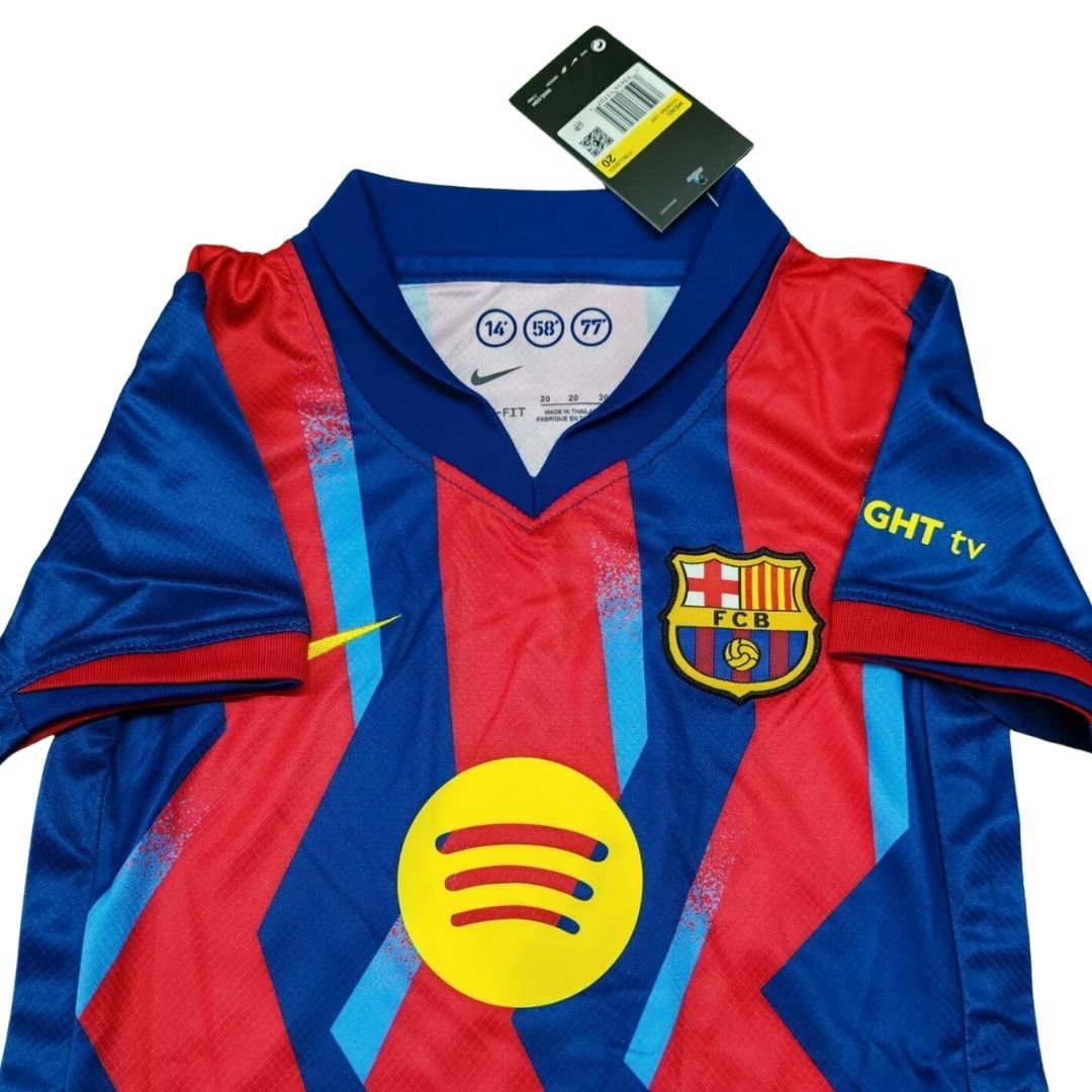 Cuarto uniforme de fútbol visitante del Barcelona para niños 2025/26