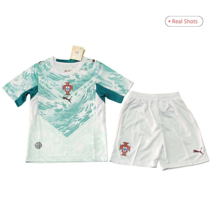 Equipación visitante de Portugal para niños (Camiseta y pantalón corto) para el Mundial 2026